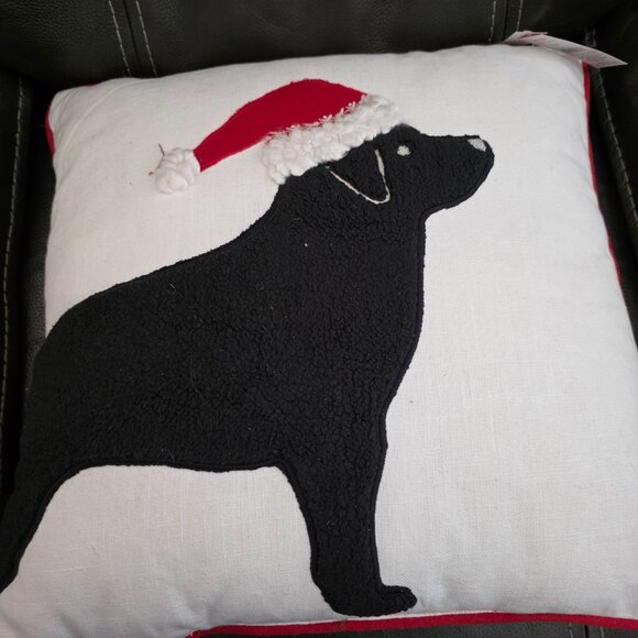 18" x 18" Christmas Lab Dog Theme Pillow - Picture 2 of 3
